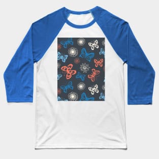 Seamless pattern with butterflies Baseball T-Shirt